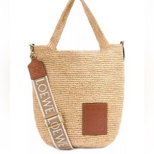NEW Loewe Mini Slit Raffia Tote